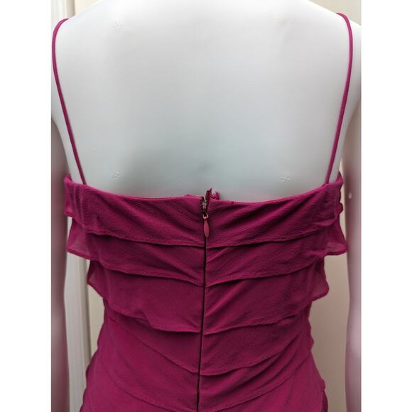 Tadashi Shoji Dress Size 2 Silk Barbiecore Knee Length Party Wedding Guest - Picture 12 of 16